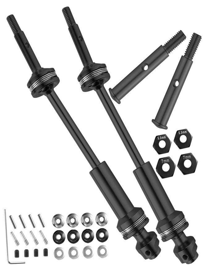 Rcarmumb Upgrades Part Rear Drive Shaft CVD & Front Axles for 1/10 Rustler VXL 2WD,Stampede VXL 2WD,Slash VXL 2WD,Hoss VXL 2WD,Stainless Steel #45 Drive Shaft with Hex,Black - Image 1